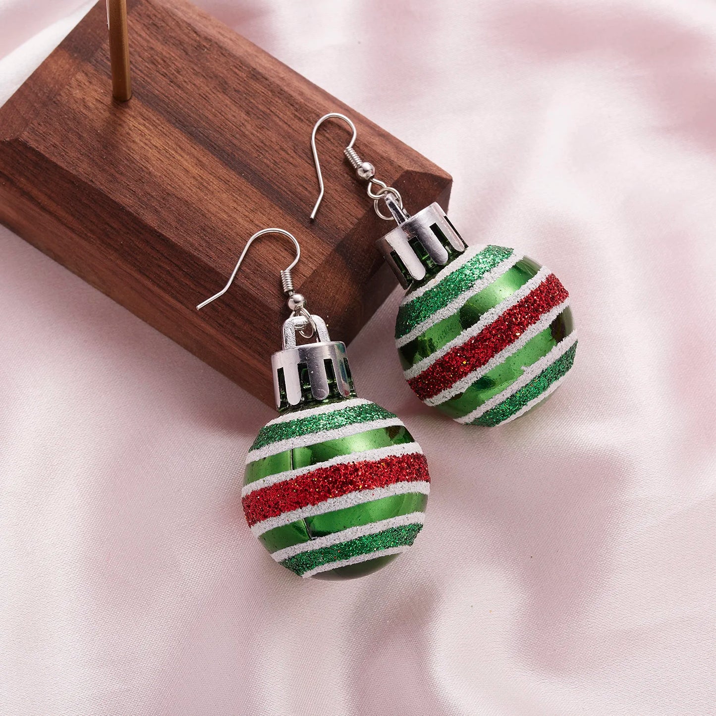 Christmas Colorful Light Bulb Ball Shaped Drop Earrings
