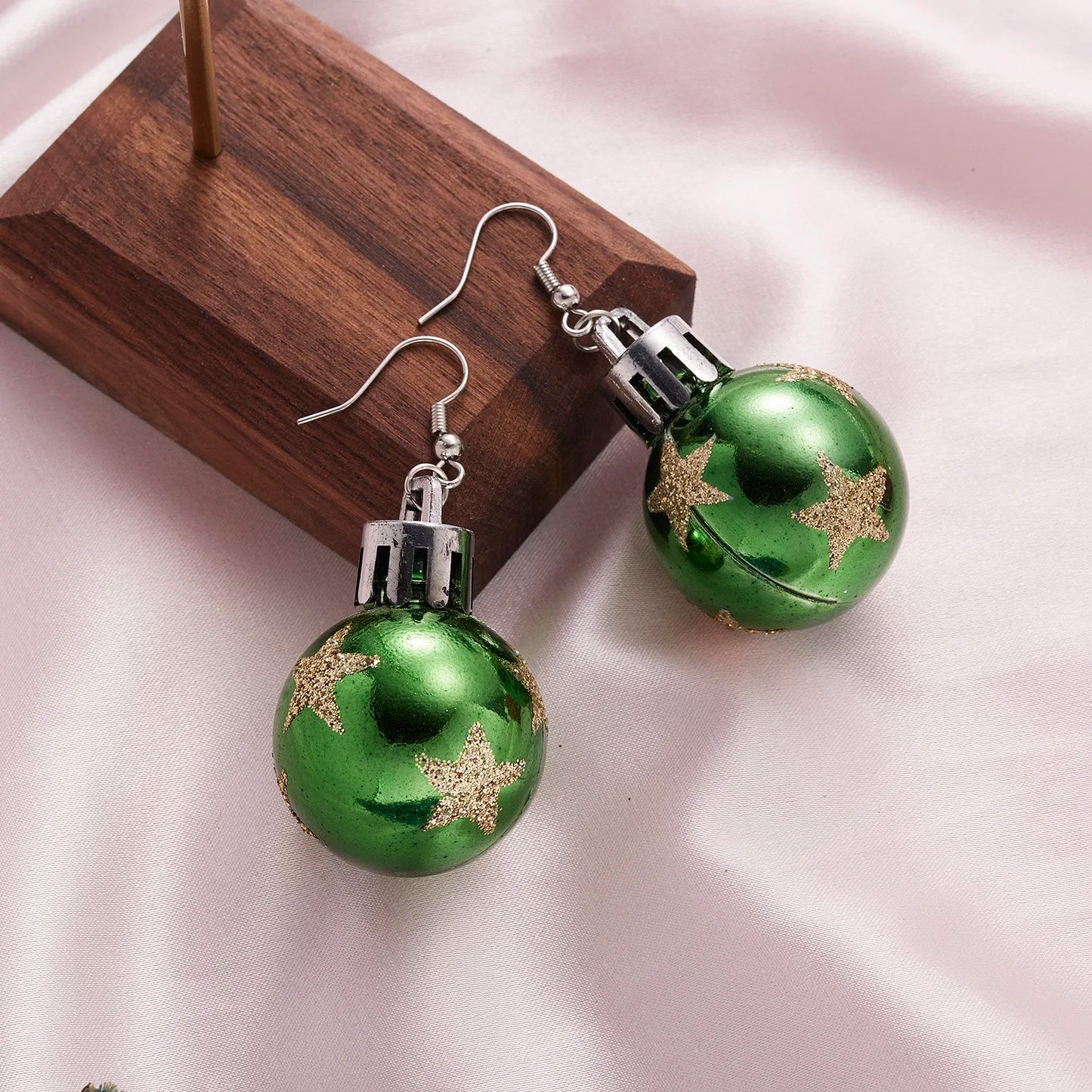 Christmas Colorful Light Bulb Ball Shaped Drop Earrings