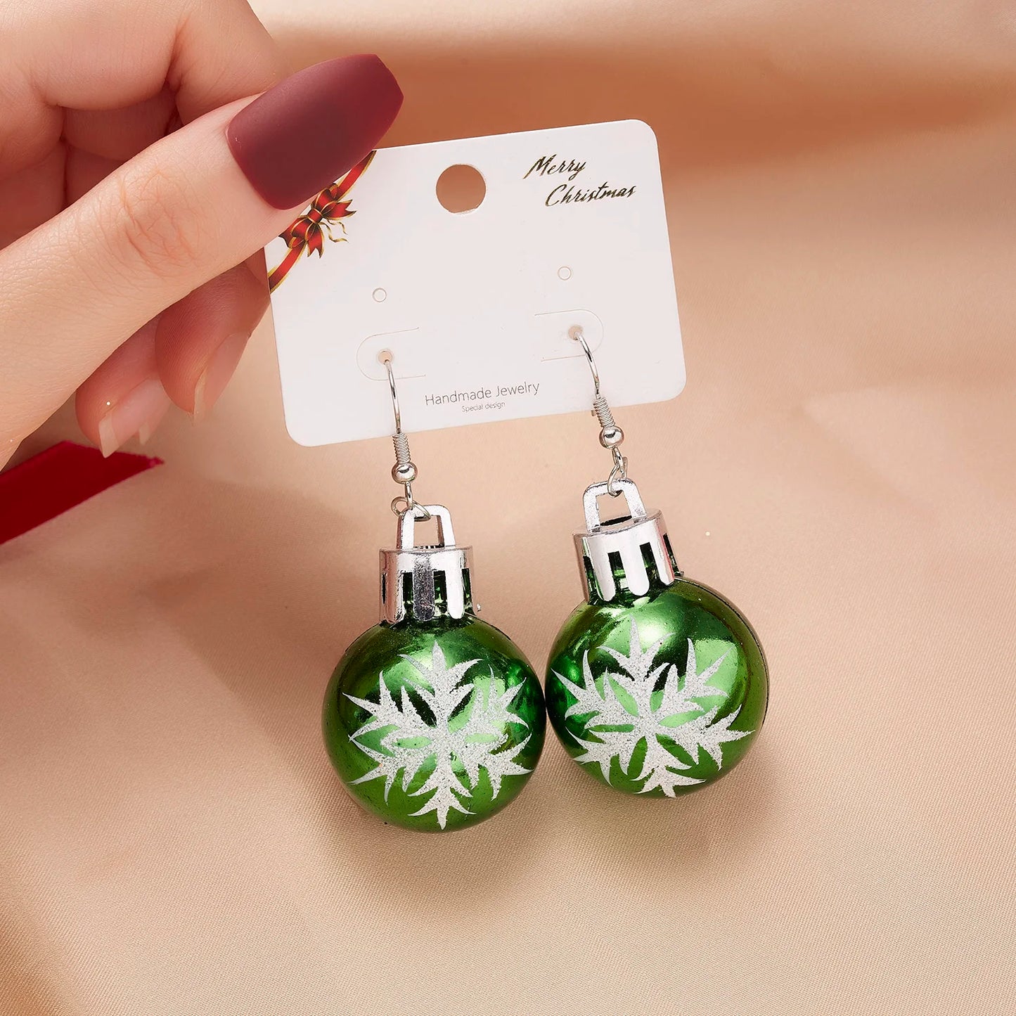 Christmas Colorful Light Bulb Ball Shaped Drop Earrings