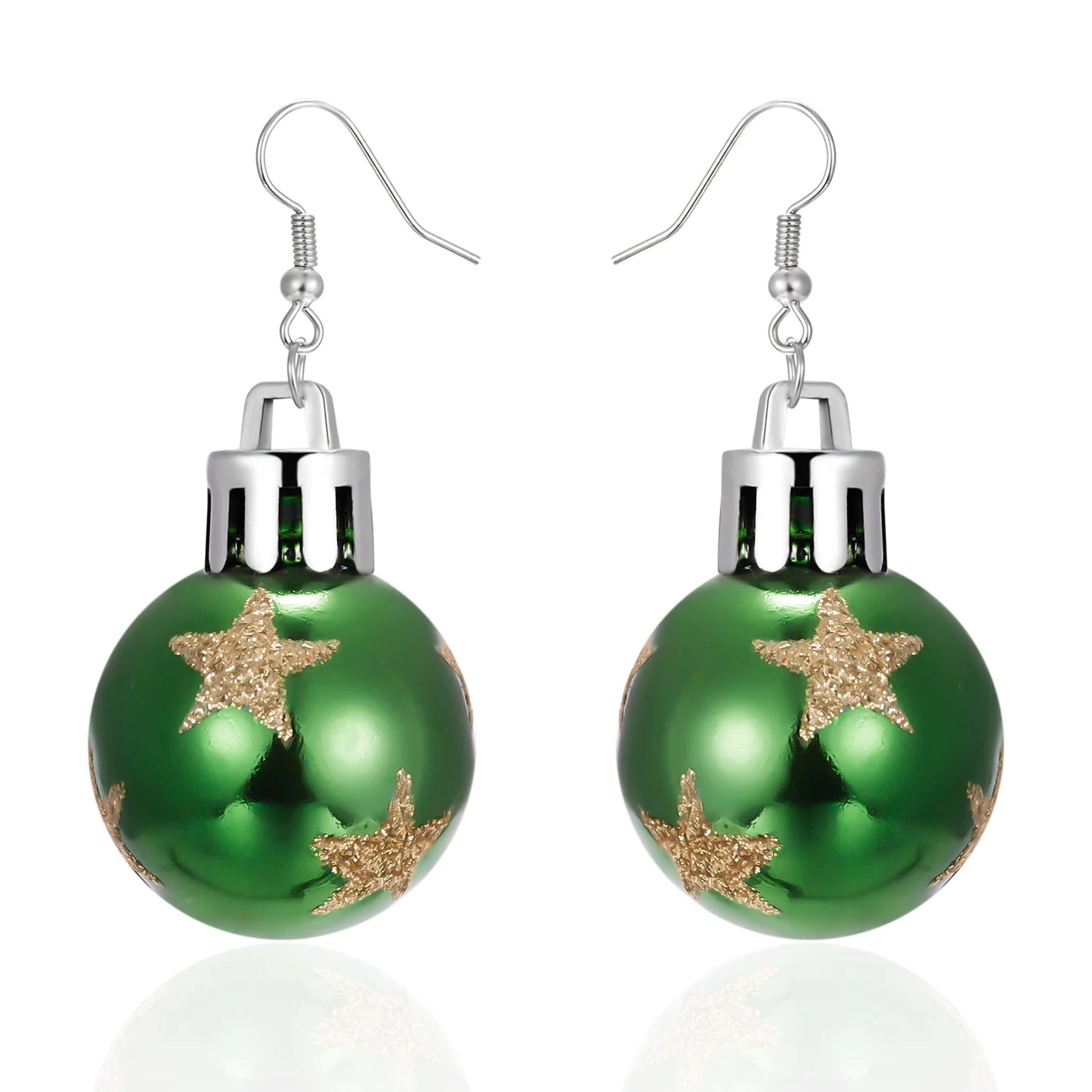Christmas Colorful Light Bulb Ball Shaped Drop Earrings