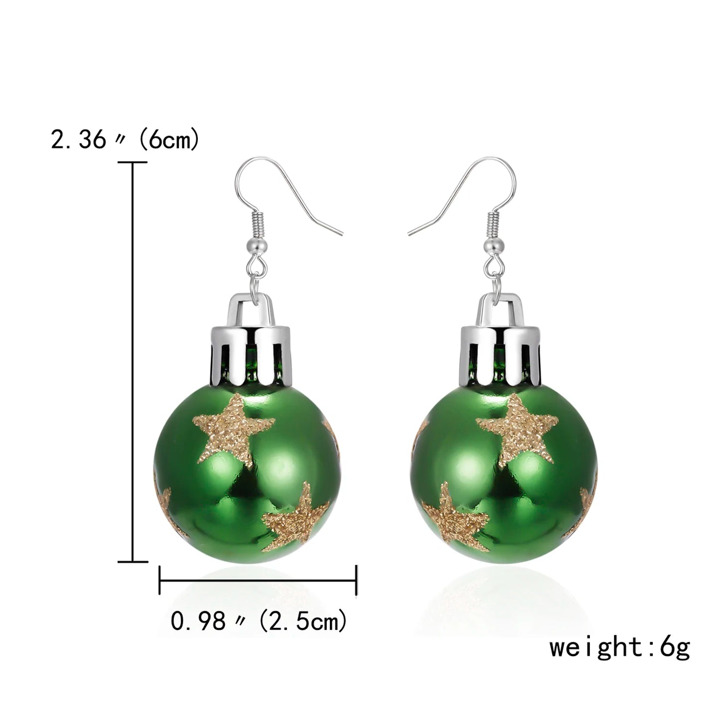 Christmas Colorful Light Bulb Ball Shaped Drop Earrings