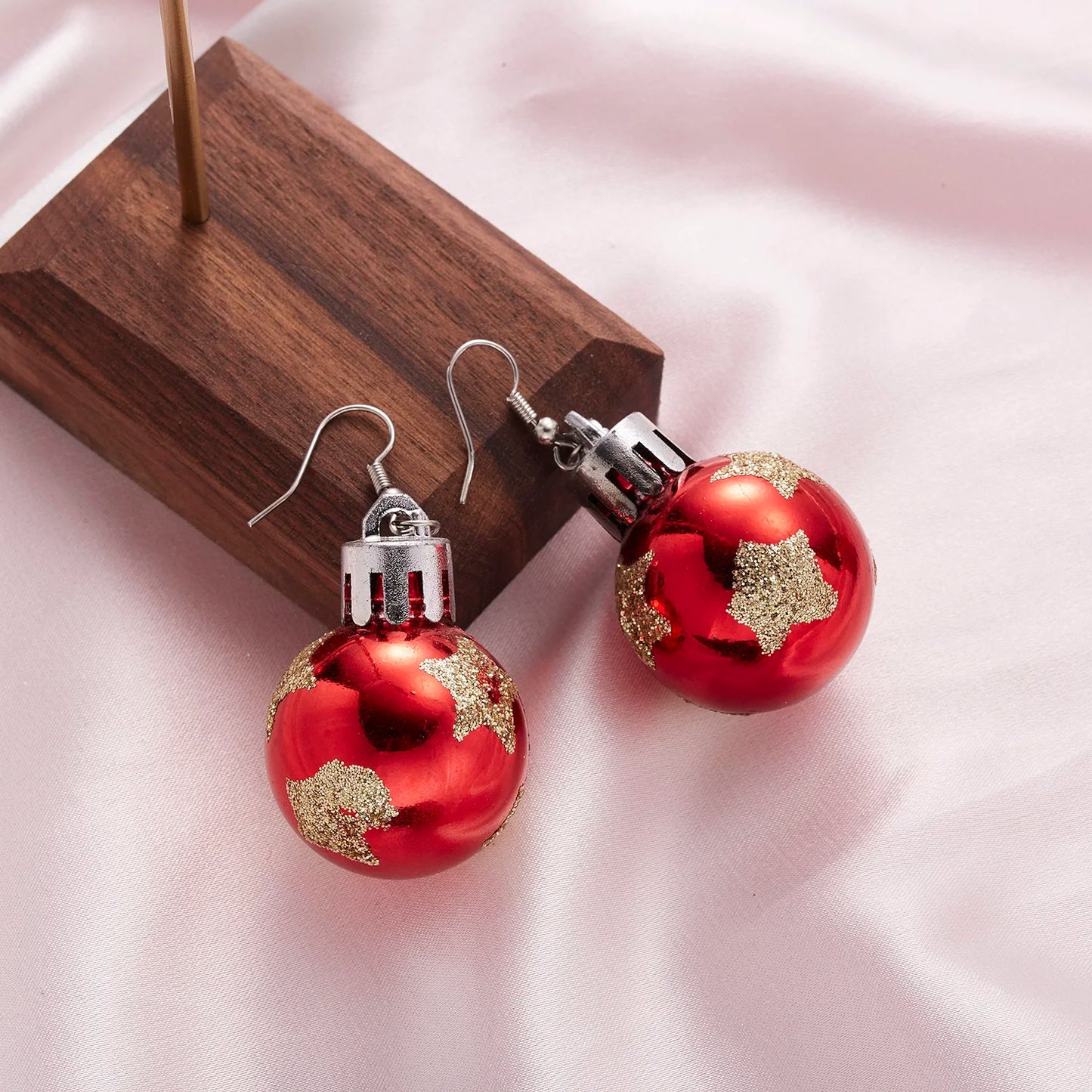 Christmas Colorful Light Bulb Ball Shaped Drop Earrings