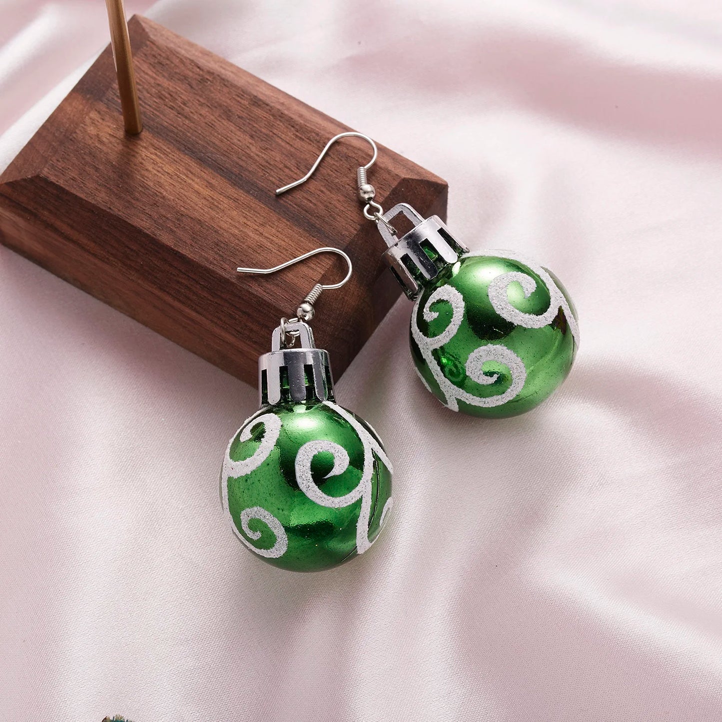 Christmas Colorful Light Bulb Ball Shaped Drop Earrings