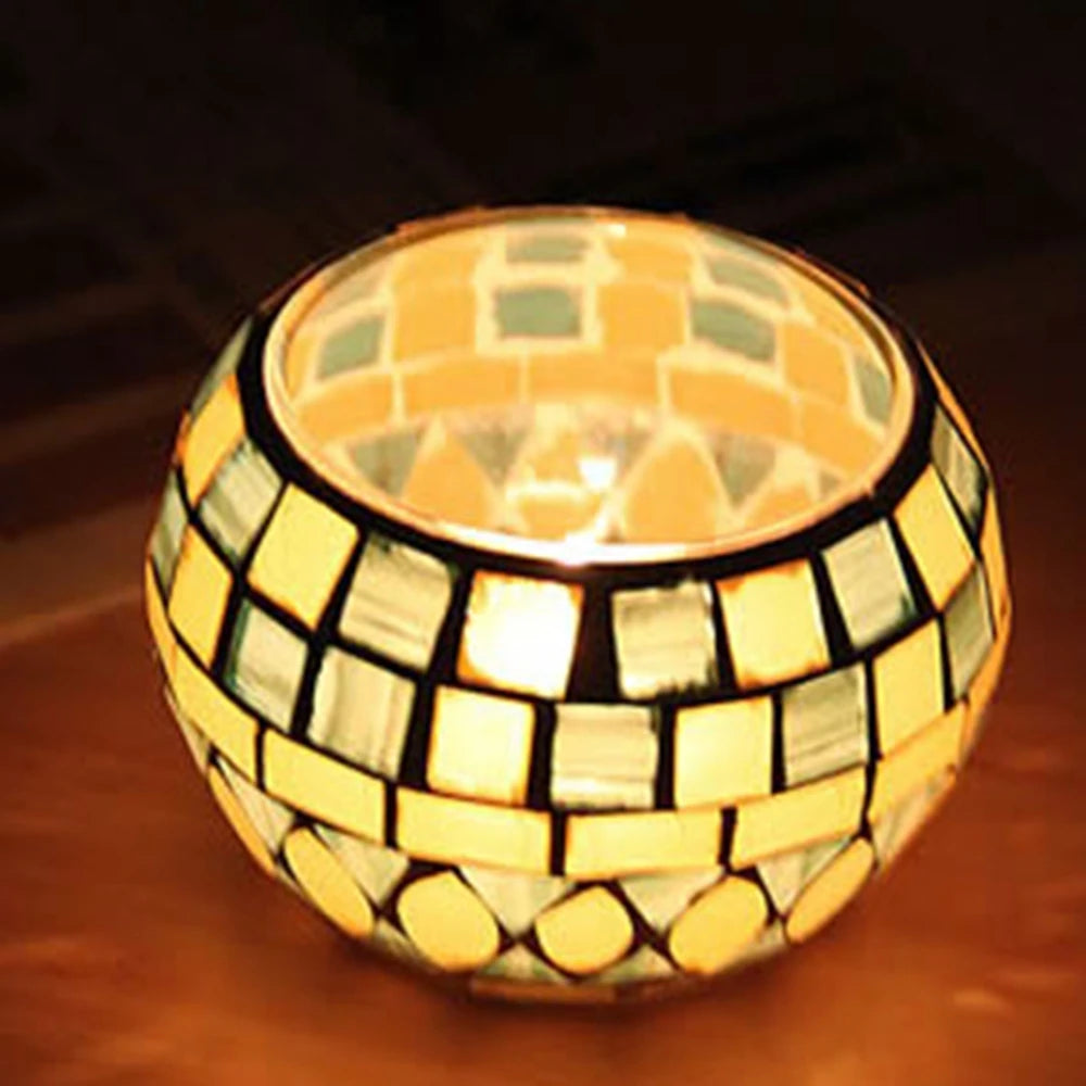 Majorelle Mosaic Glass Candle Holder