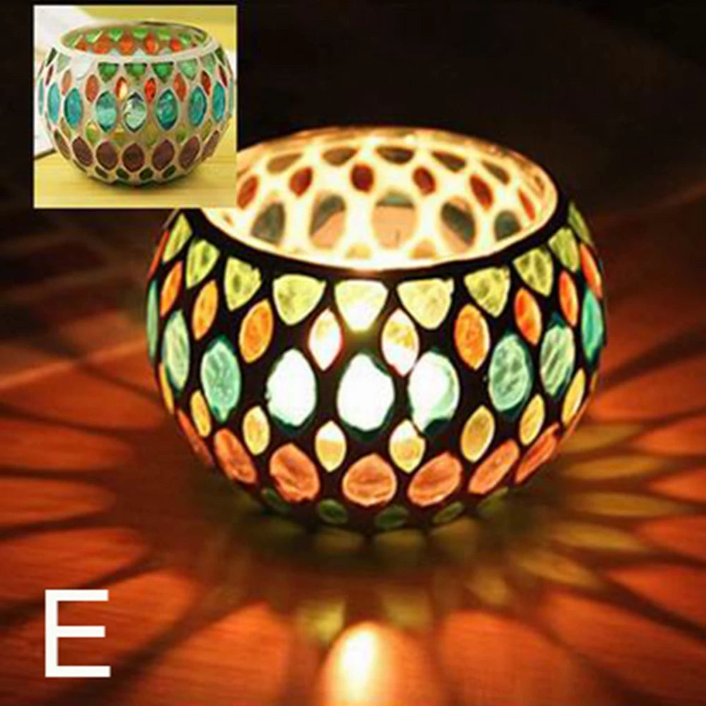 Majorelle Mosaic Glass Candle Holder