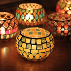 Majorelle Mosaic Glass Candle Holder
