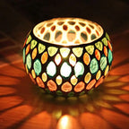 Majorelle Mosaic Glass Candle Holder