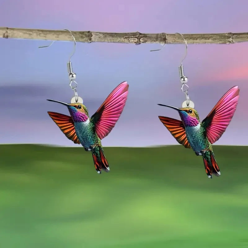Acrylic Hummingbird Earrings