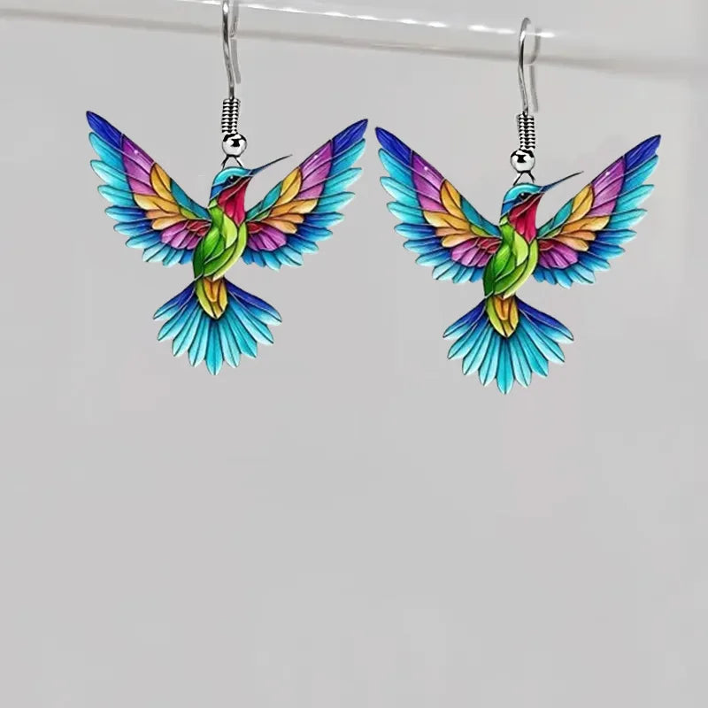 Acrylic Hummingbird Earrings