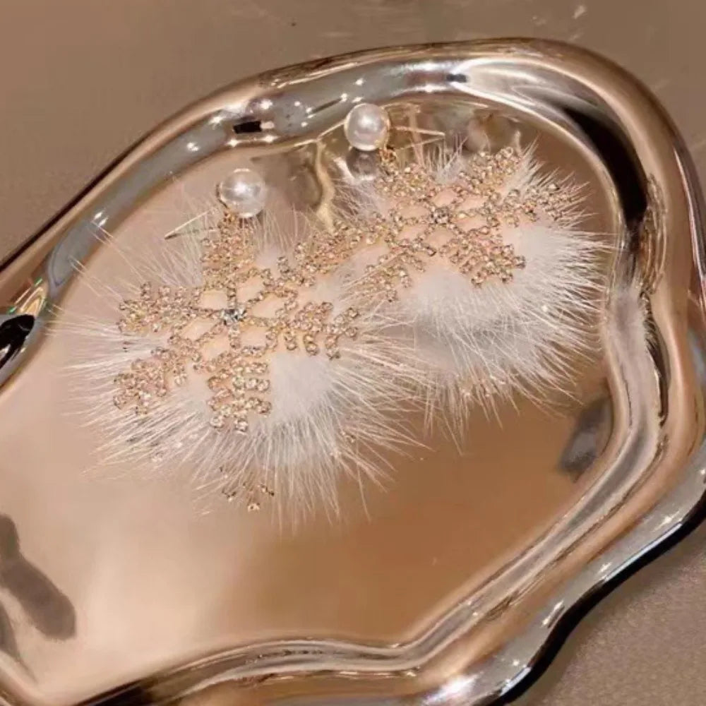 Glitter Snowflake Dangle Earrings