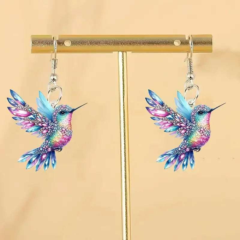 Acrylic Hummingbird Earrings
