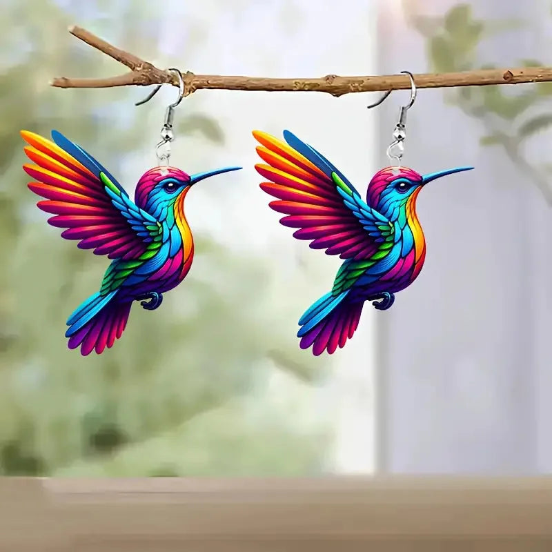 Acrylic Hummingbird Earrings