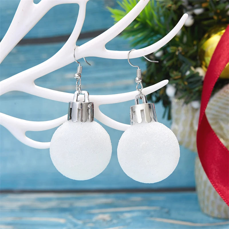 Christmas Colorful Light Bulb Ball Shaped Drop Earrings