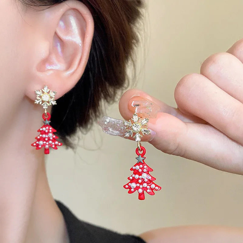 Glitter Snowflake Dangle Earrings