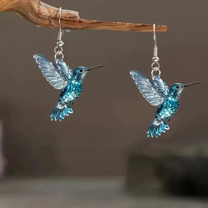 Acrylic Hummingbird Earrings