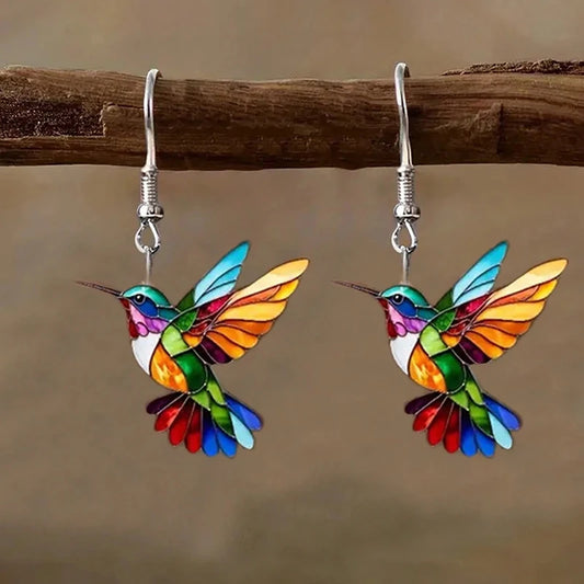 Acrylic Hummingbird Earrings