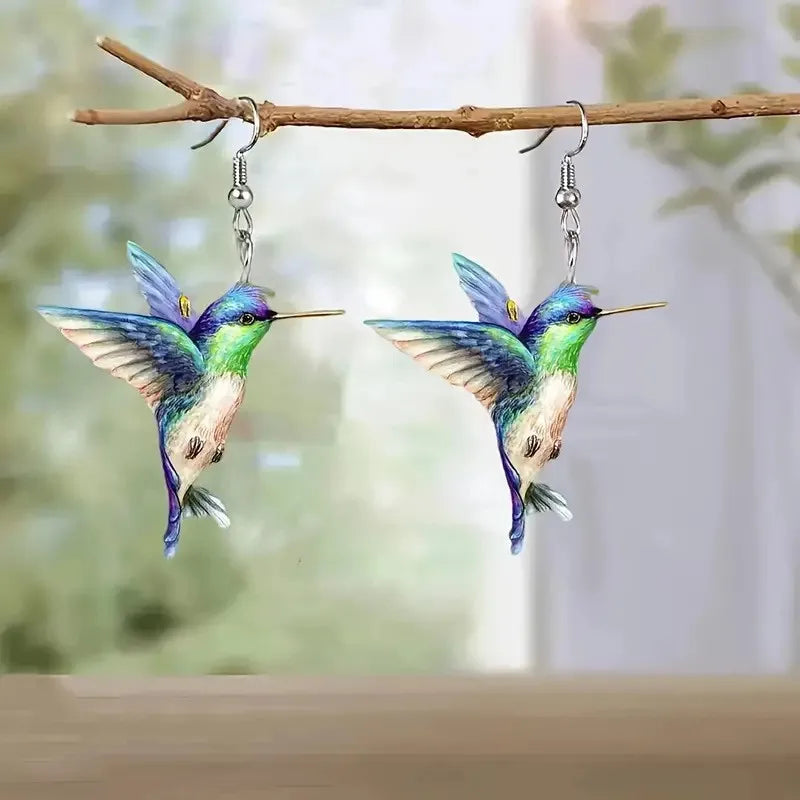 Acrylic Hummingbird Earrings
