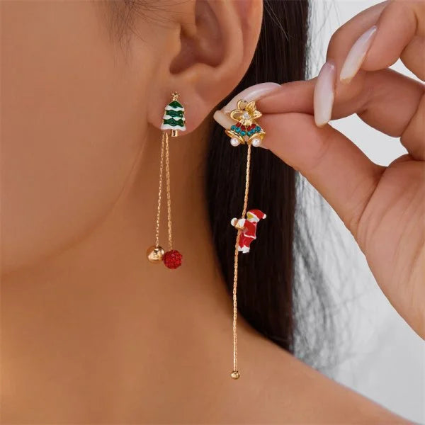 Christmas Tree Crystal Star Earrings