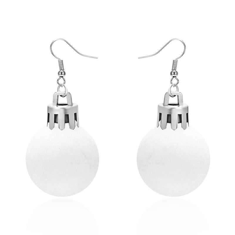 Christmas Colorful Light Bulb Ball Shaped Drop Earrings