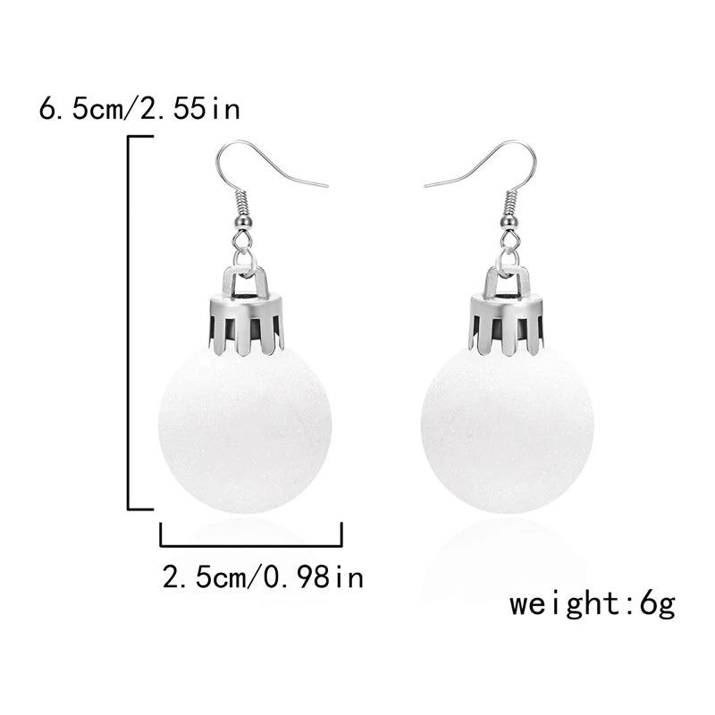 Christmas Colorful Light Bulb Ball Shaped Drop Earrings