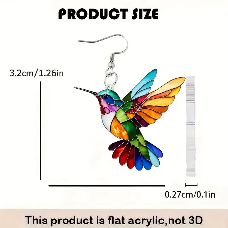 Acrylic Hummingbird Earrings