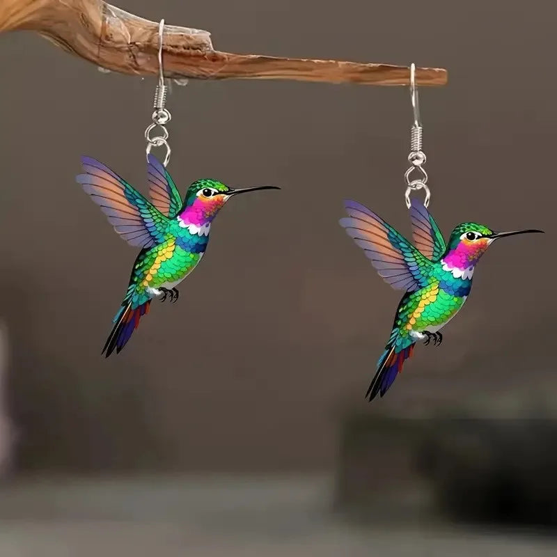 Acrylic Hummingbird Earrings