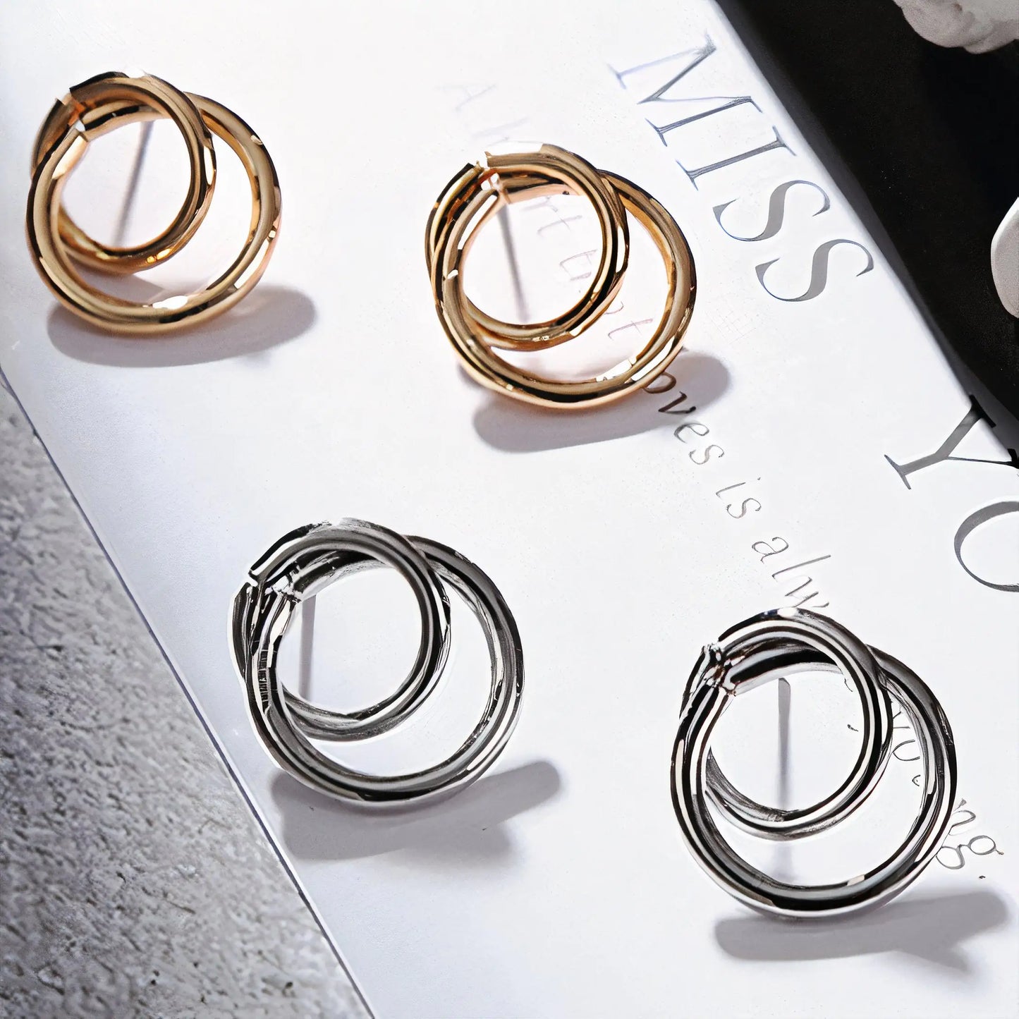 Majorelle Double-loop stud Earrings